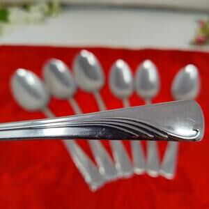 7 Piece International Silver Flatware INS53 Silco Stainless Steel Spoons